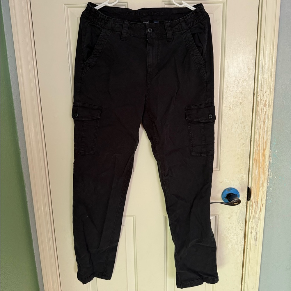 Black Womens Stretchy Cargo Pants American Eagle
